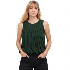 Women’s Madewell Sleeveless Crewneck Bubble Top in Summit Green S NWT
